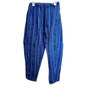 Artesanias Men's Large Purple & Blue Handmade Hippie Boho Striped Style Pants